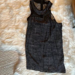 Open back, silk, snake print dress